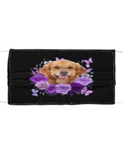 Golden retriever purple flower face mask Cloth face mask front