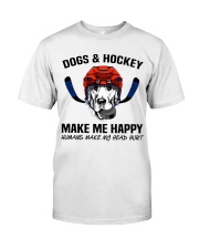 Dogs and hockey make me happy humans make my head Premium Fit Mens Tee tile