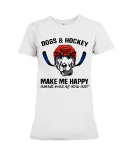 Dogs and hockey make me happy humans make my head Premium Fit Ladies Tee tile