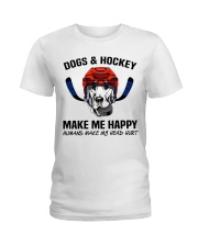 Dogs and hockey make me happy humans make my head Ladies T-Shirt tile