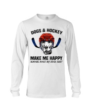 Dogs and hockey make me happy humans make my head Long Sleeve Tee tile