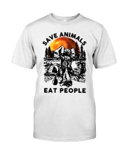 Camping bear save animals eat people Classic T-Shirt tile
