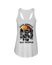 Camping bear save animals eat people Ladies Flowy Tank tile