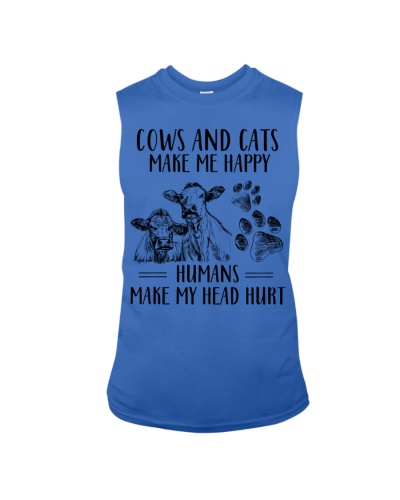 Cows And Cats Make Me Happy Sleeveless Tee