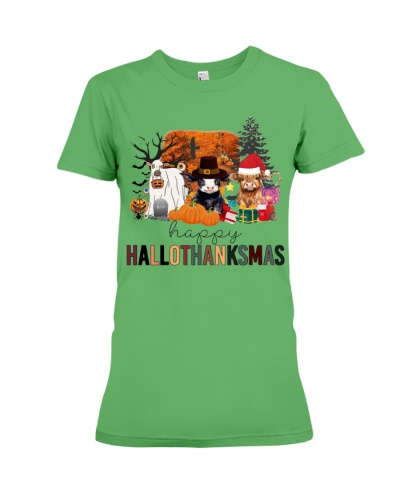 Cow Hallothanksmas Premium Fit Ladies Tee