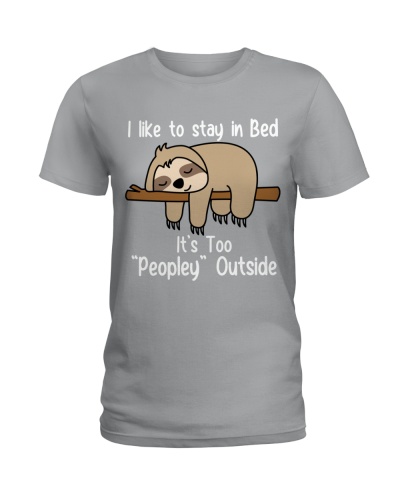 Sloth - I Like To Stay In Bed Ladies T-Shirt