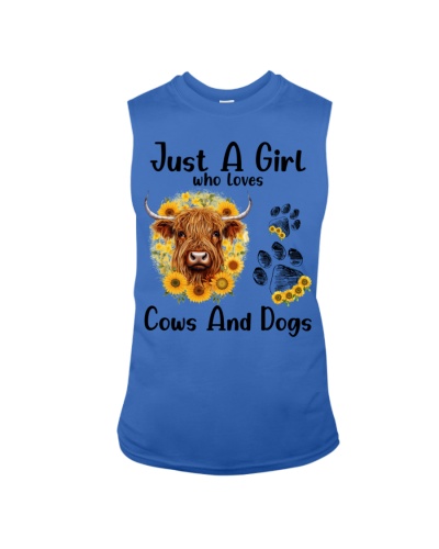 Just A Girl Who Loves Cows And Dogs Sleeveless Tee