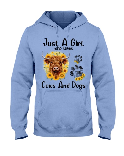 Just A Girl Who Loves Cows And Dogs Hooded Sweatshirt