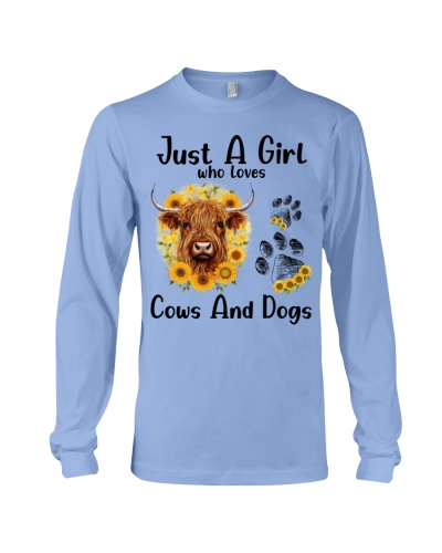 Just A Girl Who Loves Cows And Dogs Long Sleeve Tee