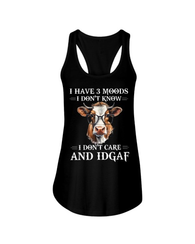 I Have 3 Moods - Cow Funny Ladies Flowy Tank