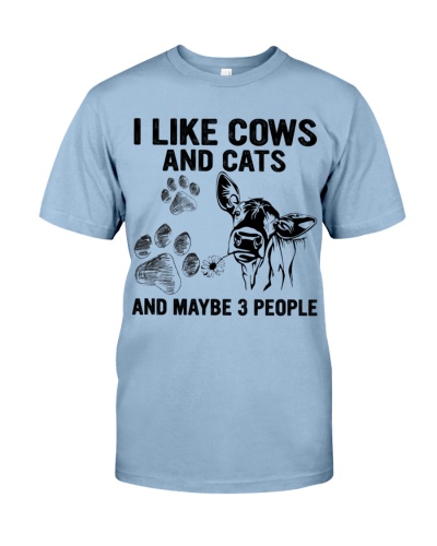 Cows And Cats Make Me Happy Premium Fit Mens Tee
