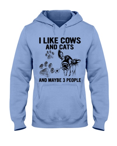 Cows And Cats Make Me Happy Hooded Sweatshirt