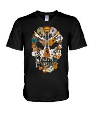 Guitar Skull V-Neck T-Shirt thumbnail