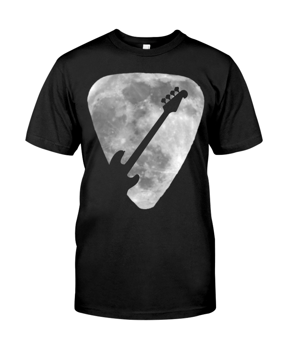 Bass Pick And Moon Premium Fit Mens Tee