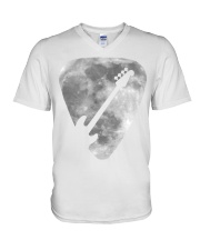 Bass Pick And Moon V-Neck T-Shirt thumbnail