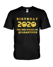 birthday shirt party V-Neck T-Shirt tile