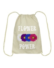 Flower Power Light Square Design Drawstring Bag thumbnail