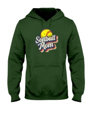Retro Softball Mom Funny Vintage Softball Mom Hooded Sweatshirt thumbnail