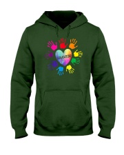 Educator Heart Colorful hands Teacher love every Hooded Sweatshirt tile