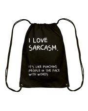 I Love Sarcasm Drawstring Bag thumbnail
