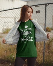 Irish Nurse Safety First Drink With A Nurse Classic T-Shirt apparel-classic-tshirt-lifestyle-07