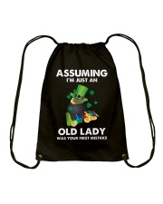 Assuming I'm Just an Old Lady Your First Mistake Drawstring Bag thumbnail