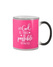 With God all things are possible Color Changing Mug tile