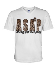 Always stop and pray V-Neck T-Shirt tile