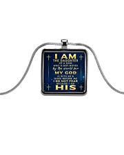 I AM THE DAUGHTER OF A KING Metallic Rectangle Necklace front