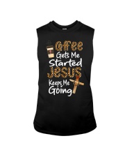 Coffee gets me started Jesus keeps me going Sleeveless Tee tile