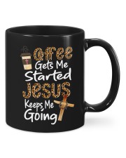 Coffee gets me started Jesus keeps me going Mug front