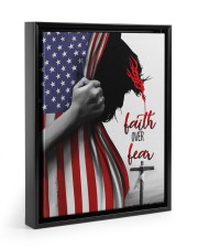 Faith Over Fear Floating Framed Canvas Prints Black tile
