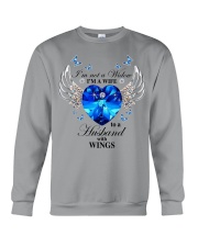 I'm not a widow i'm a wife to a husband with wings Crewneck Sweatshirt tile