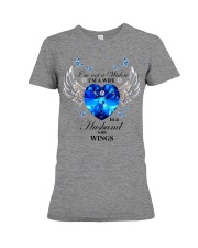 I'm not a widow i'm a wife to a husband with wings Premium Fit Ladies Tee tile