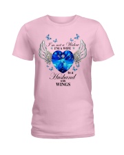 I'm not a widow i'm a wife to a husband with wings Ladies T-Shirt tile