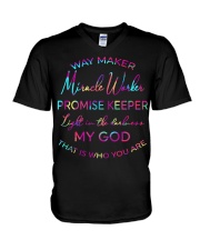 Way maker lyrics V-Neck T-Shirt tile
