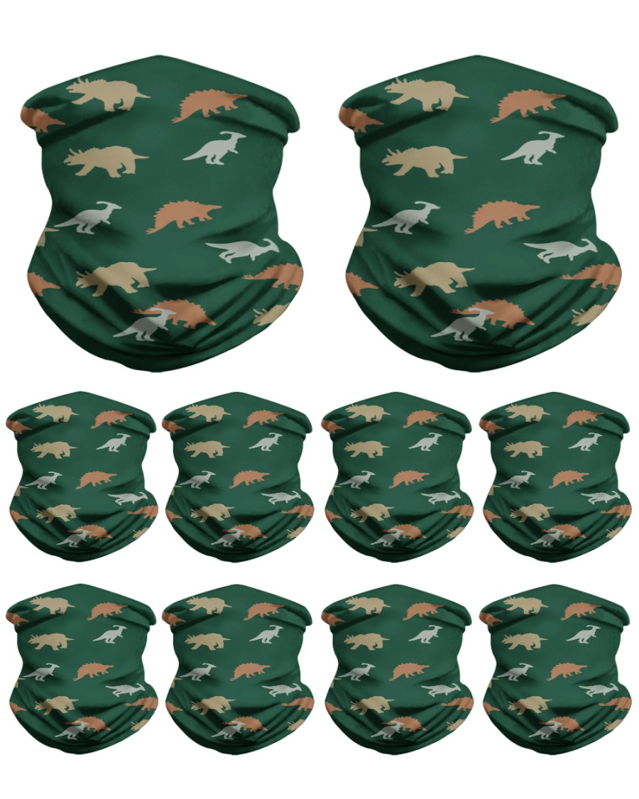 Dino Pattern Neck Gaiter - 10 Pack