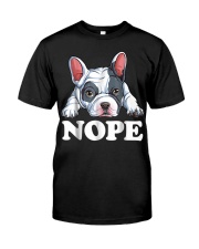 Nope French Bulldog T Shirt Lazy Funny Dog Lover M Classic T-Shirt front