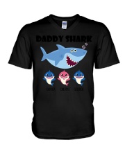 Daddy Shark V-Neck T-Shirt tile
