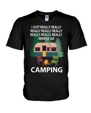 Camping V-Neck T-Shirt tile