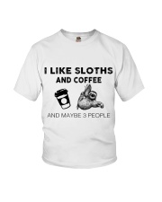Sloths and coffee and maybe 3 people Youth T-Shirt tile