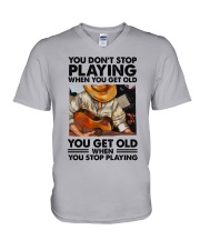 Guitar You Don't Playing When You Get Old 2 V-Neck T-Shirt tile
