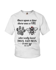 Once Upon A Time A Girl Loved Dogs And Bees Youth T-Shirt tile