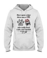 Once Upon A Time A Girl Loved Cats And Sloths Hooded Sweatshirt tile