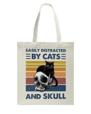 Easily Distracted By Cats And Skull Tote Bag tile
