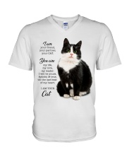 I am your friend your partner your black cat V-Neck T-Shirt tile