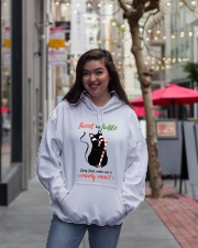 Black cat Hooded Sweatshirt lifestyle-unisex-hoodie-front-2
