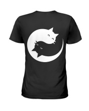 Yin and yang cat Ladies T-Shirt back