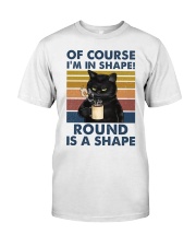 Black cat over coffee cup Premium Fit Mens Tee tile