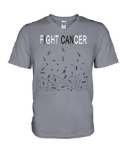 Melanoma skin cancer leggings i can fight t shirt V-Neck T-Shirt tile